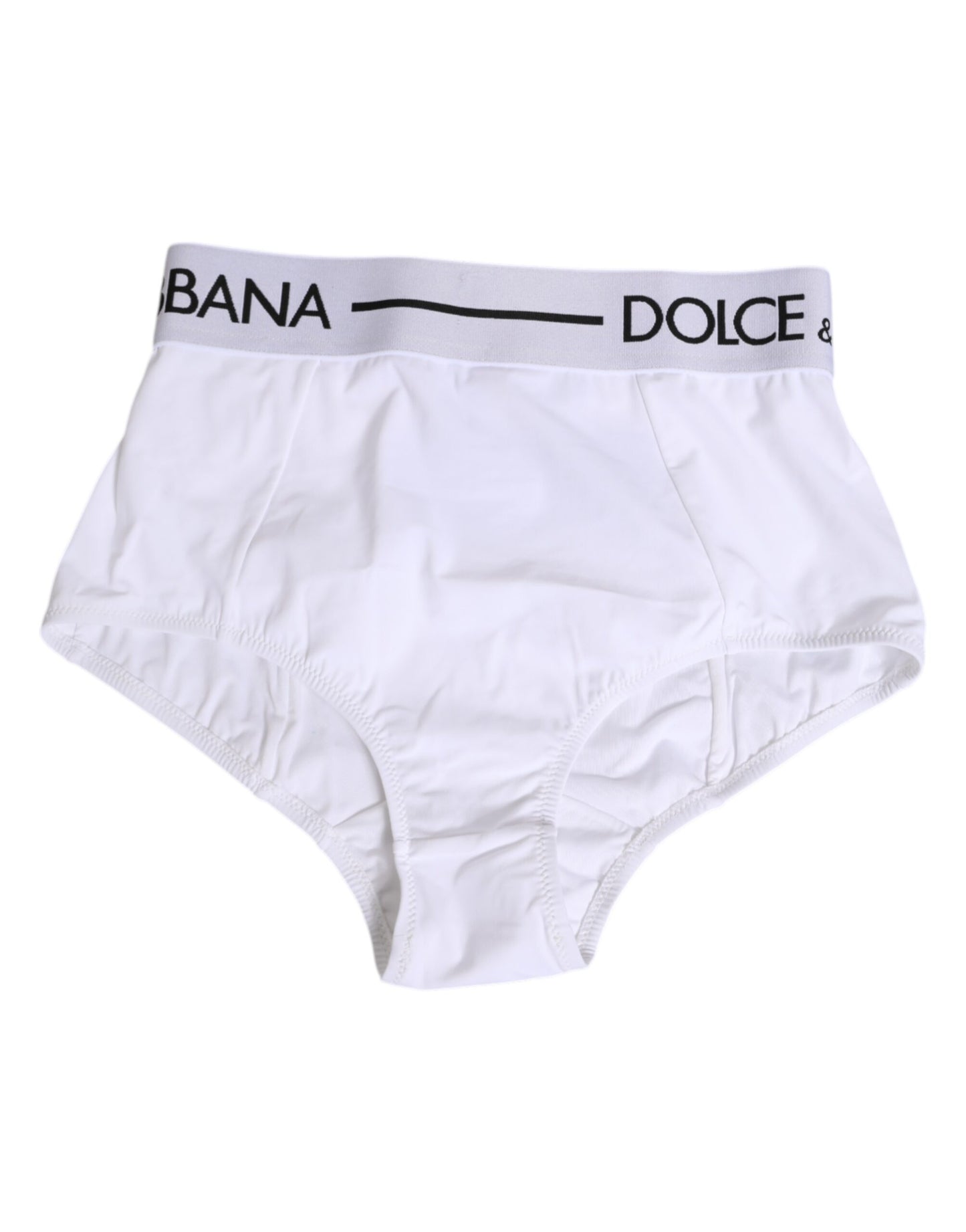 Dolce & Gabbana White Nylon Logo Waistband Panty