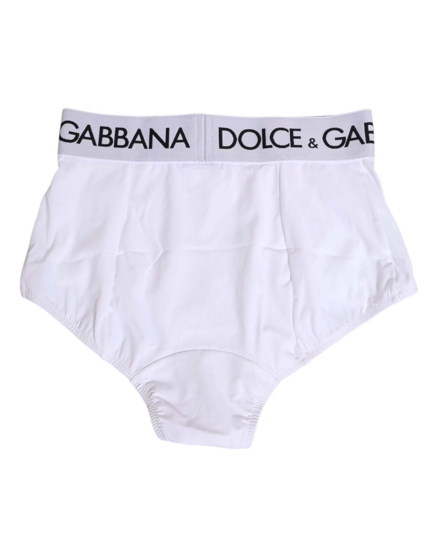 Dolce & Gabbana White Nylon Logo Waistband Panty