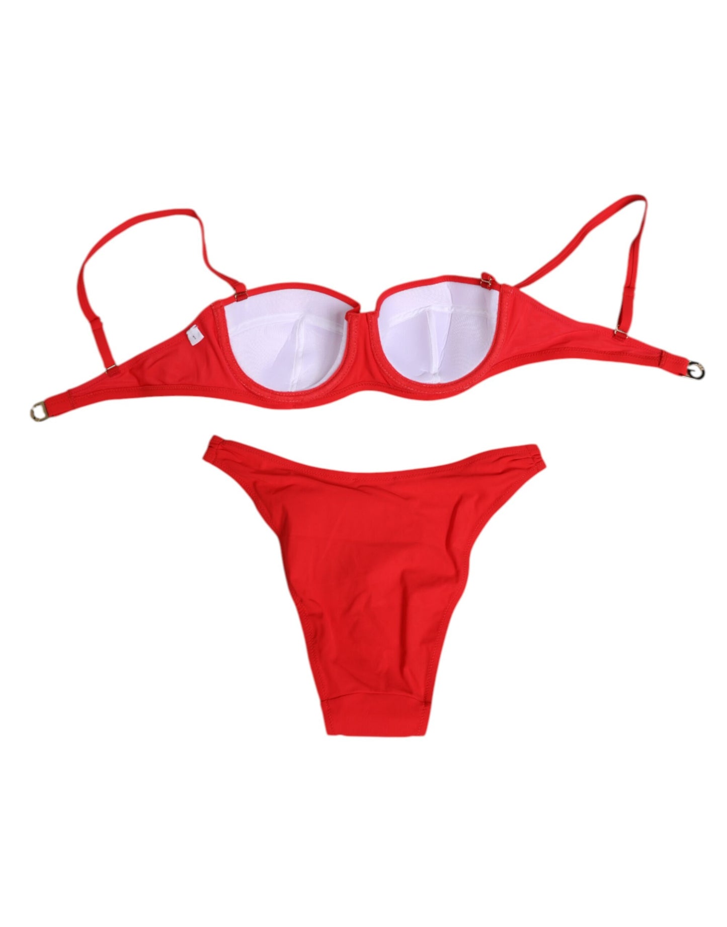 Dolce & Gabbana Red Nylon Swimsuit 2 Piece - Timeless Elegance