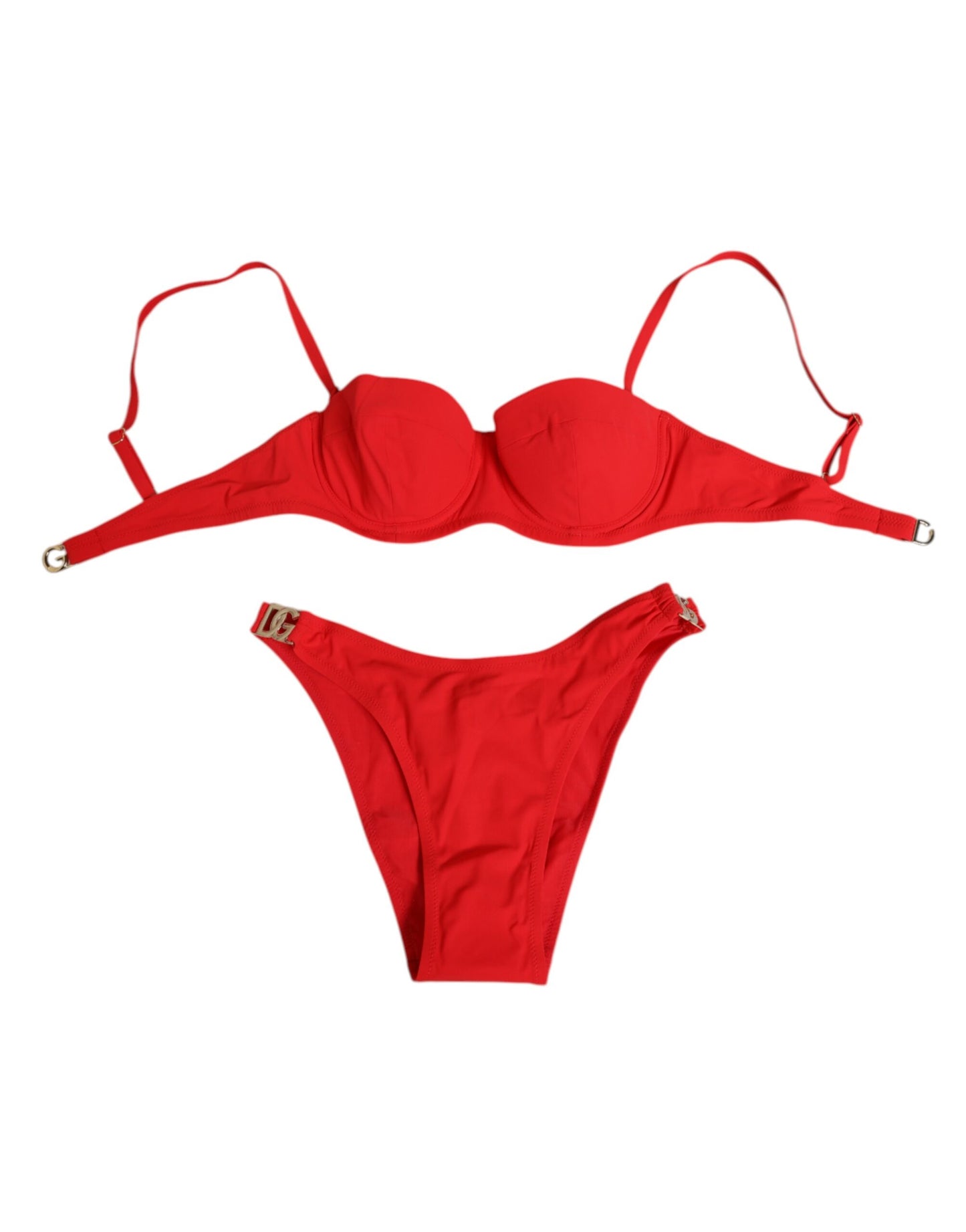 Dolce & Gabbana Red Nylon Swimsuit 2 Piece - Timeless Elegance