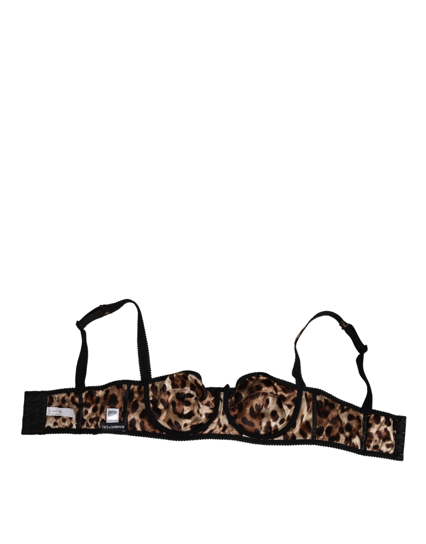 Dolce & Gabbana Brown Leopard Silk Balconette Bra