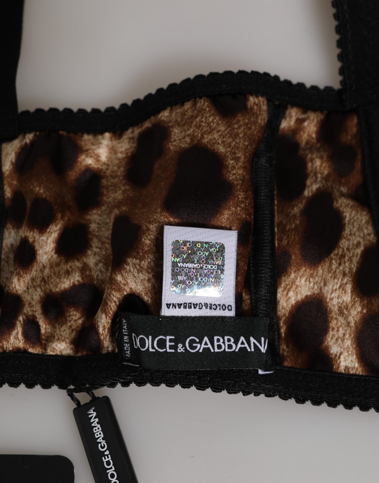 Dolce & Gabbana Brown Leopard Silk Balconette Bra