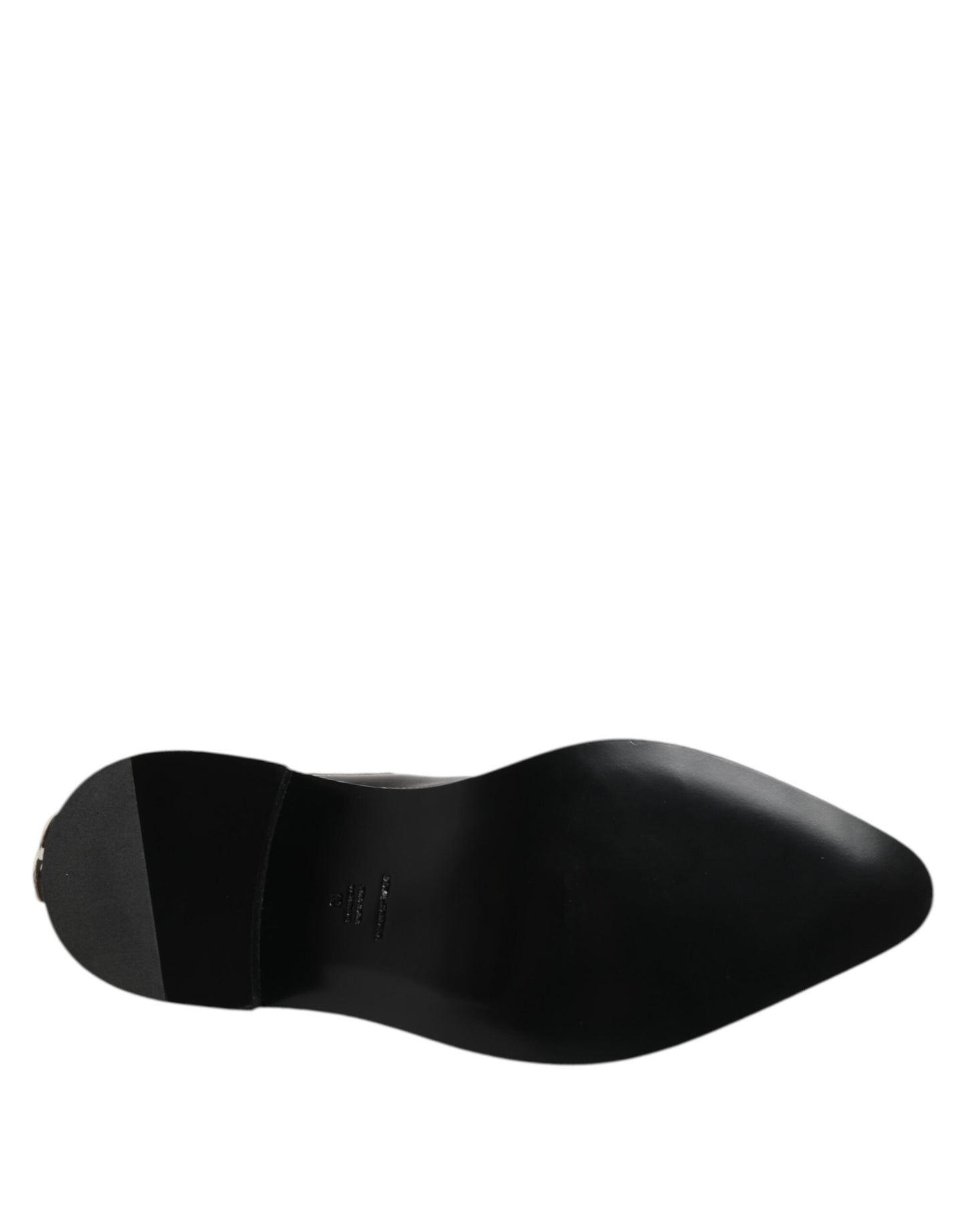 Dolce & Gabbana Black Leather Studded Men Short Boots
