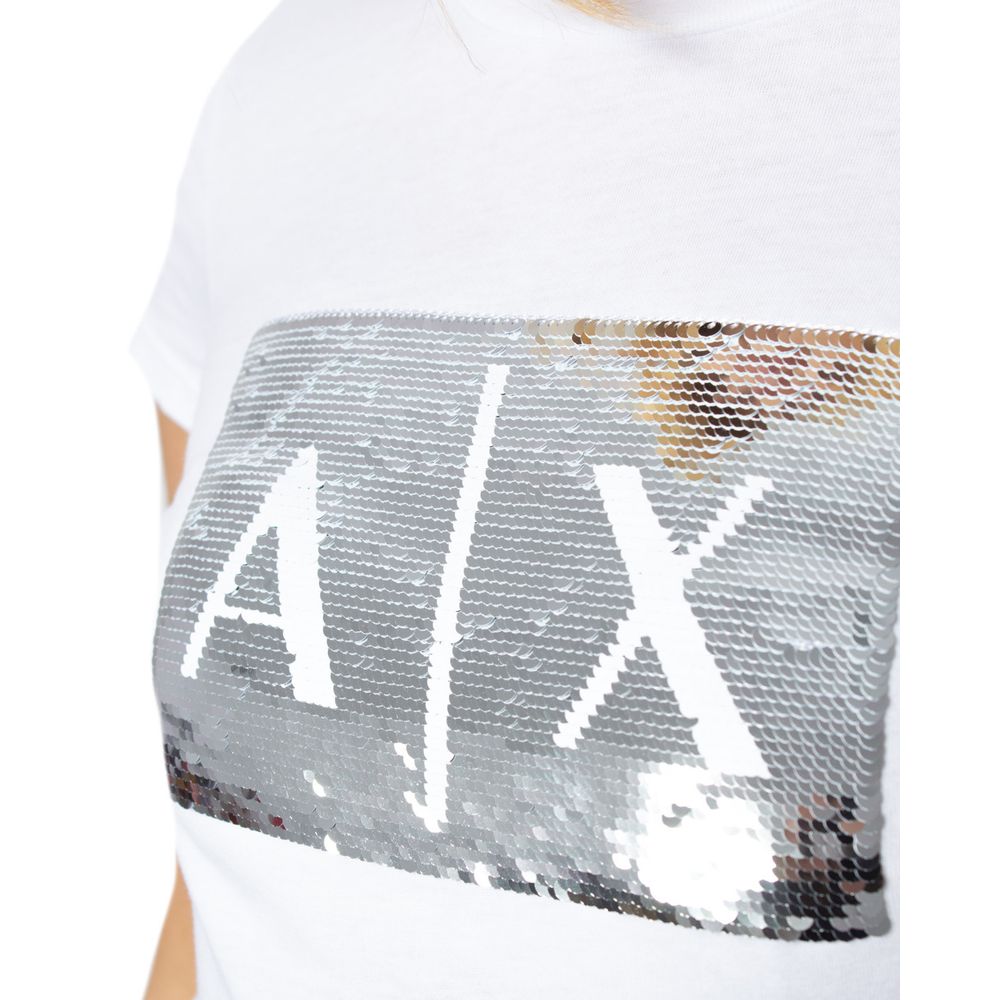 Armani Exchange White Cotton T-Shirt for Women