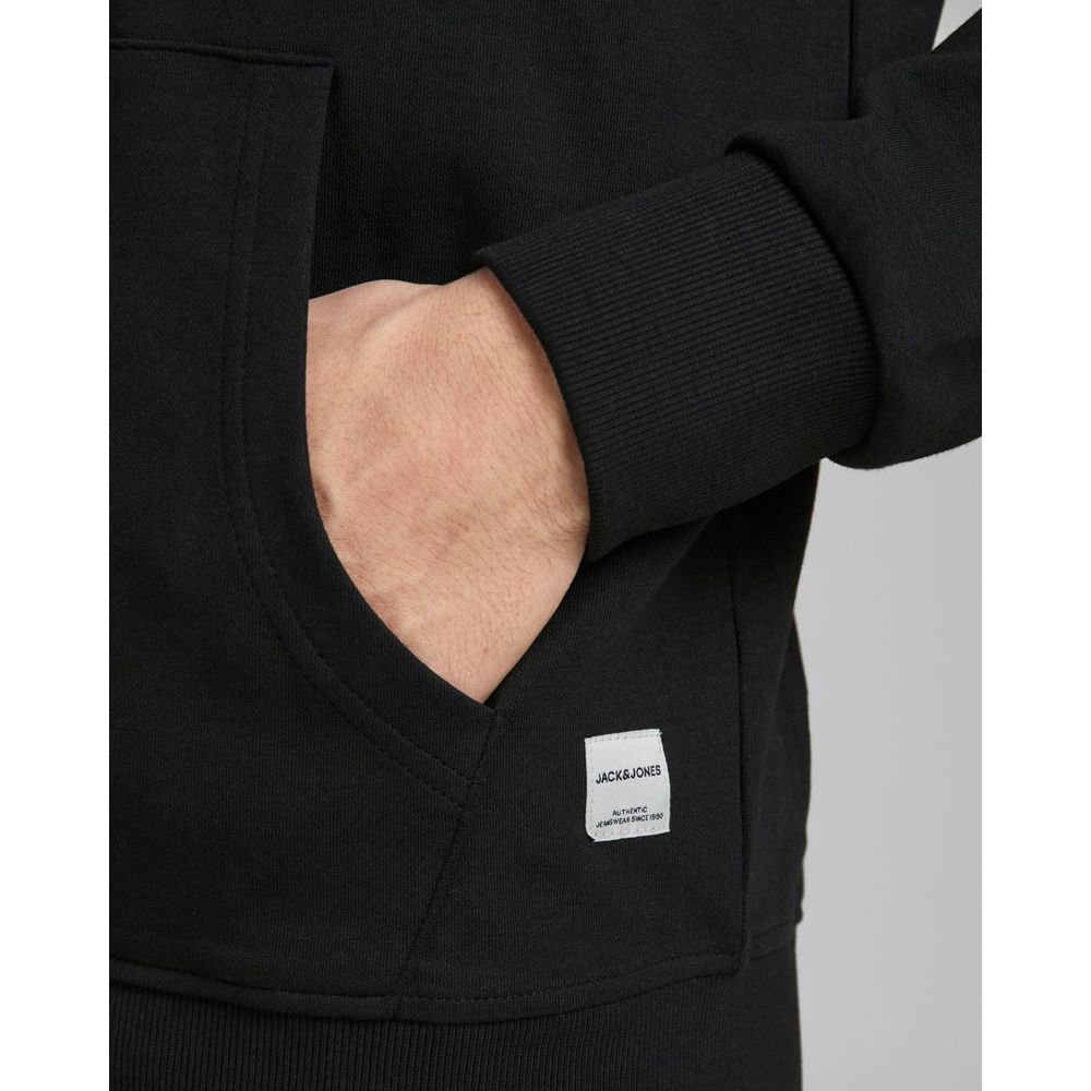 Jack & Jones Black Cotton Hoody - Essential Menswear