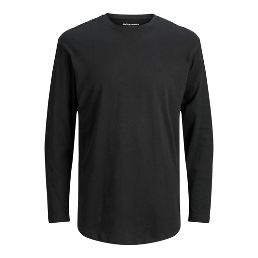 Jack & Jones Black Cotton Long Sleeve T-Shirt