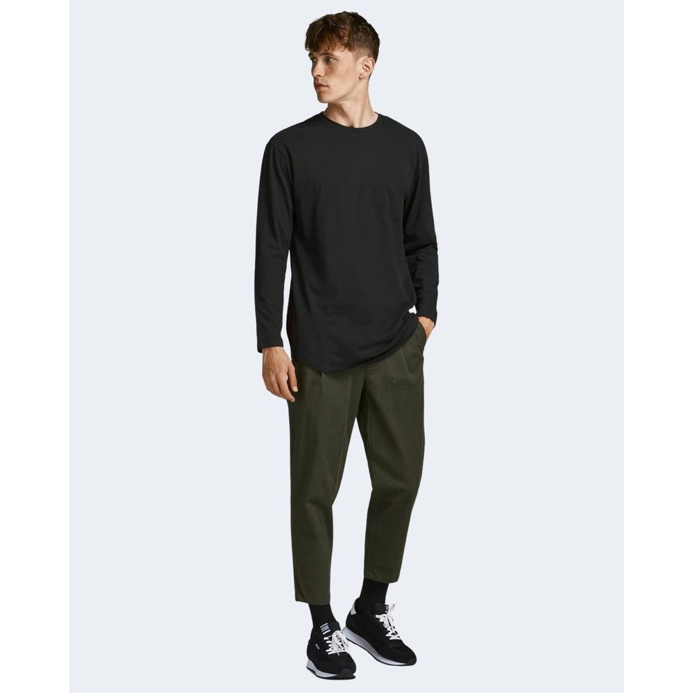 Jack & Jones Black Cotton Long Sleeve T-Shirt