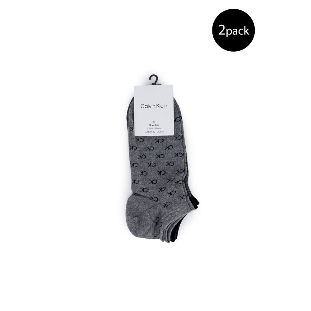 Calvin Klein Gray Elastane Short Socks for Men