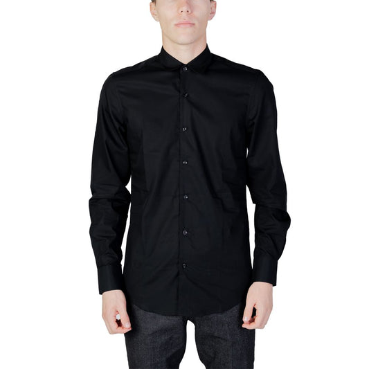 Antony Morato Black Cotton Shirt - NAPOLI MMSL00628-FA400078