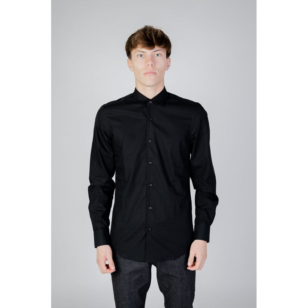 Antony Morato Black Cotton Shirt - NAPOLI MMSL00628-FA400078
