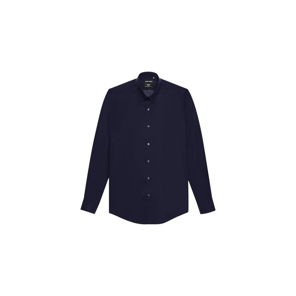 Antony Morato Blue Cotton Shirt - NAPOLI MMSL00628-FA400078