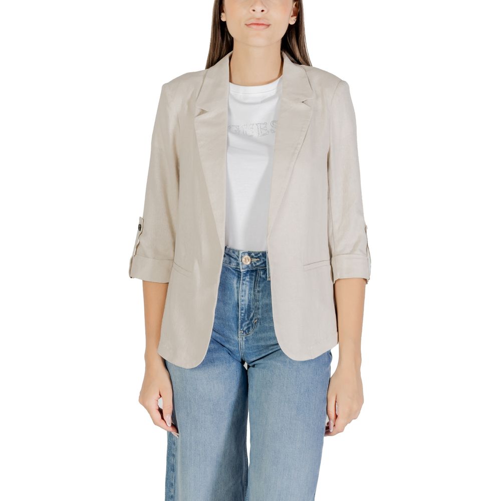 Beige Linen Blazer for Women