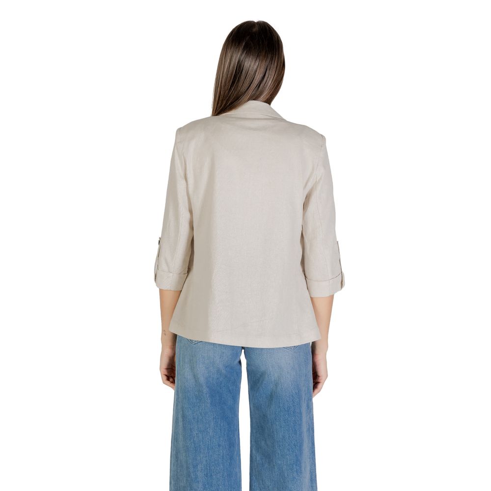 Beige Linen Blazer for Women