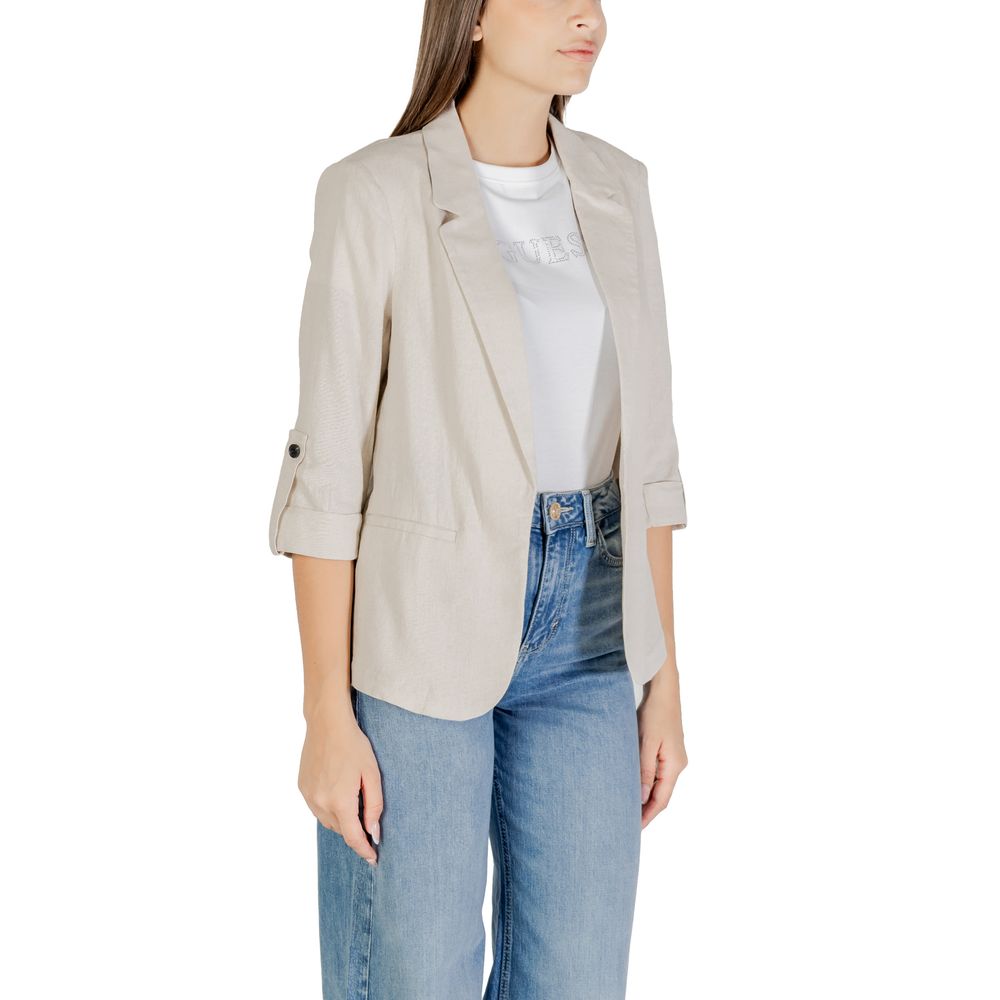 Beige Linen Blazer for Women