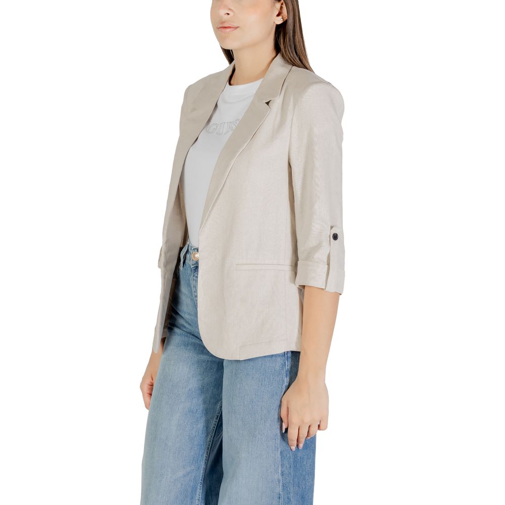 Beige Linen Blazer for Women