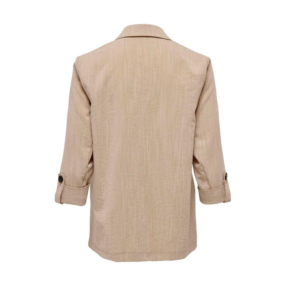 Beige Viscose Blazer for Women