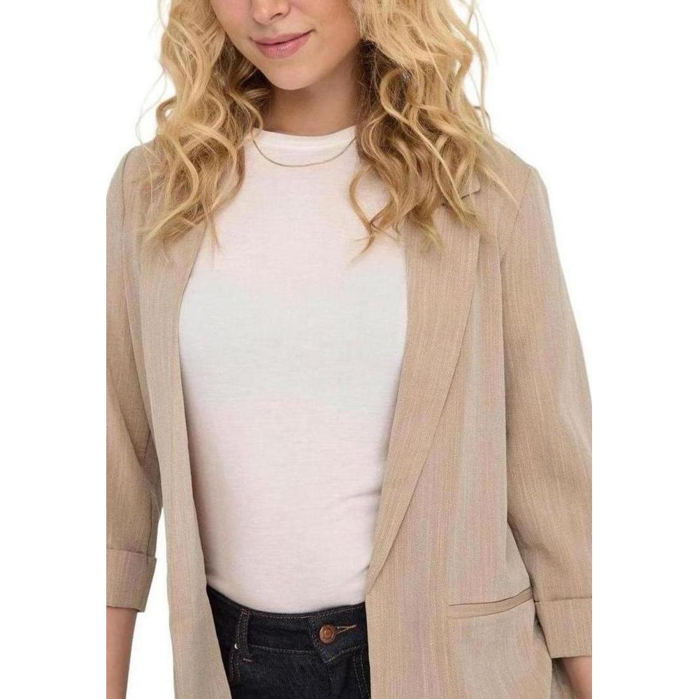 Beige Viscose Blazer for Women