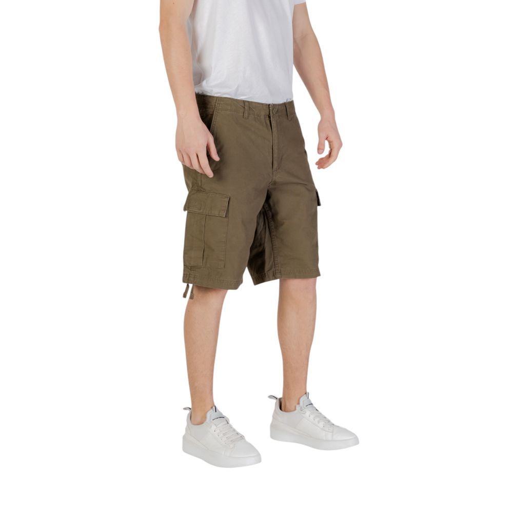 Jack & Jones Green Cotton Bermuda Shorts