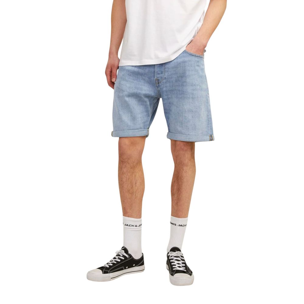 Jack & Jones Light Blue Denim Cotton Bermuda Shorts for Men