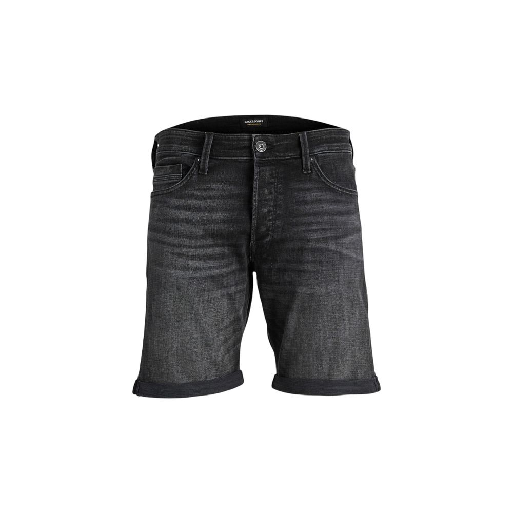 Jack & Jones Black Cotton Bermuda Shorts