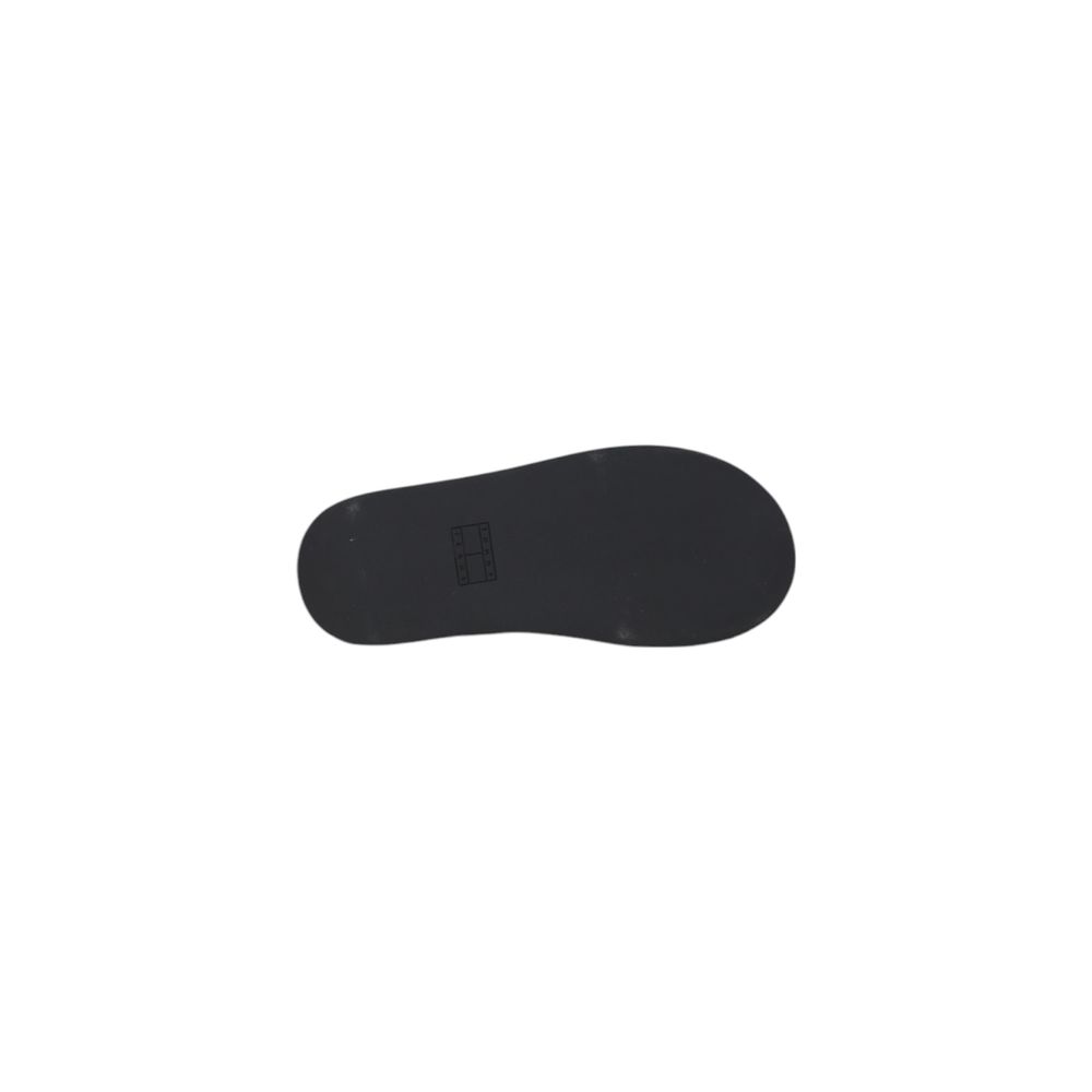 Tommy Hilfiger Jeans Black Leather Sandal Wedge