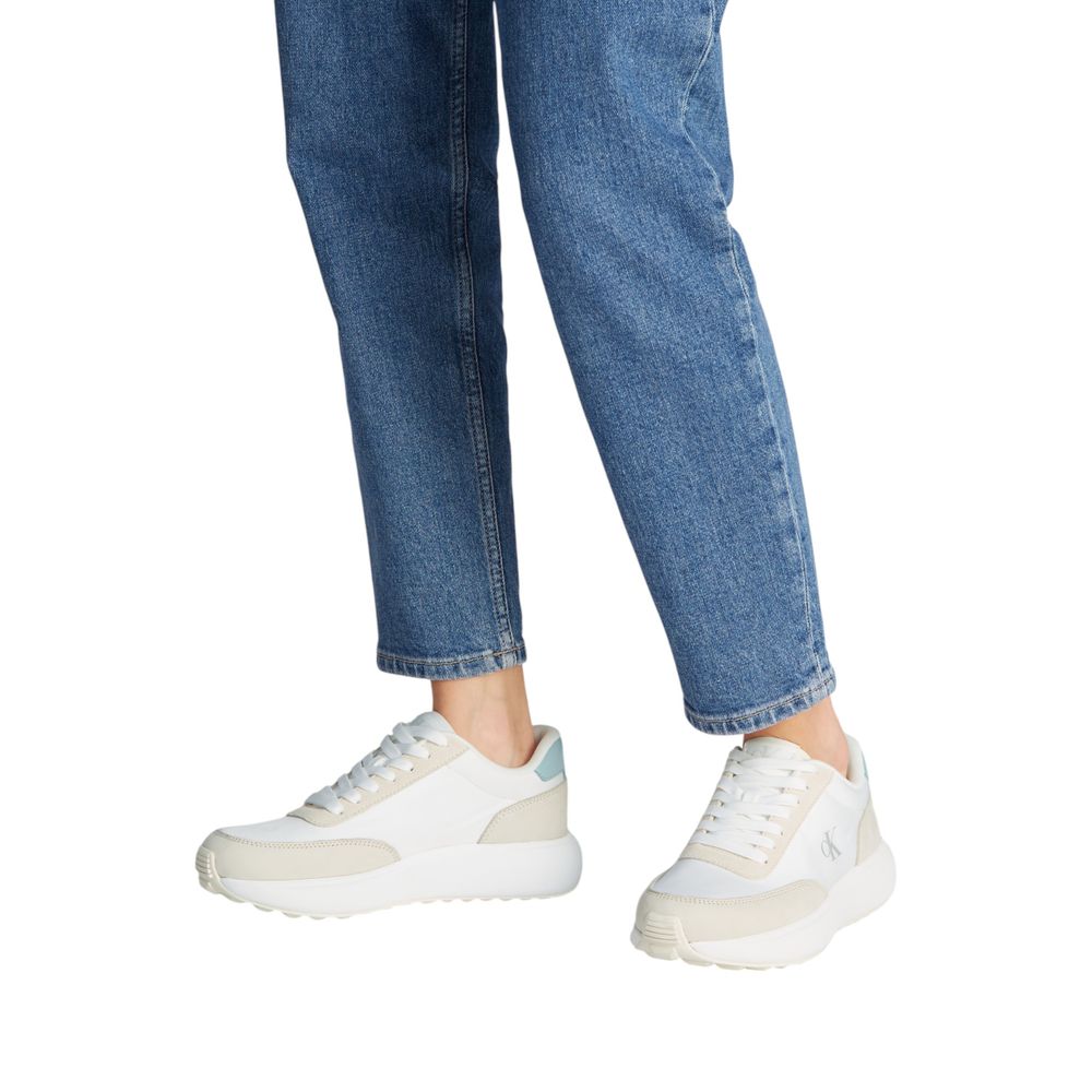 Calvin Klein Jeans Cream Leather Sneaker for Women