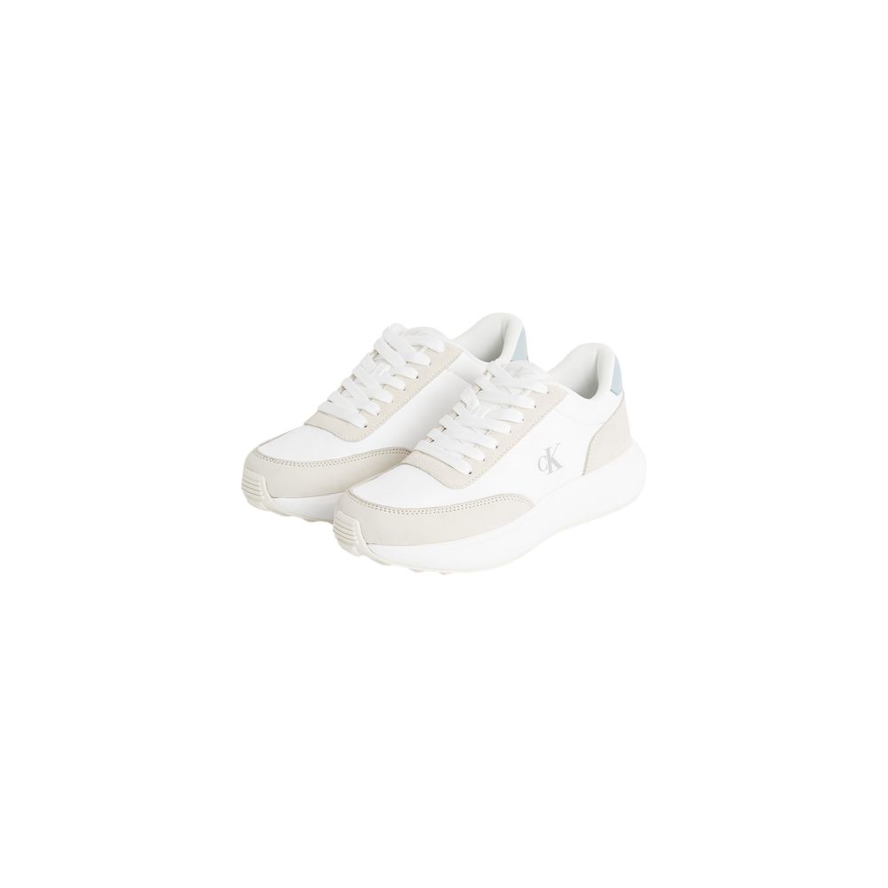 Calvin Klein Jeans Cream Leather Sneaker for Women