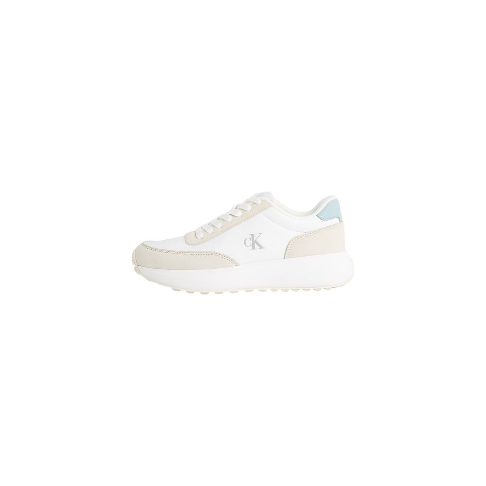 Calvin Klein Jeans Cream Leather Sneaker for Women