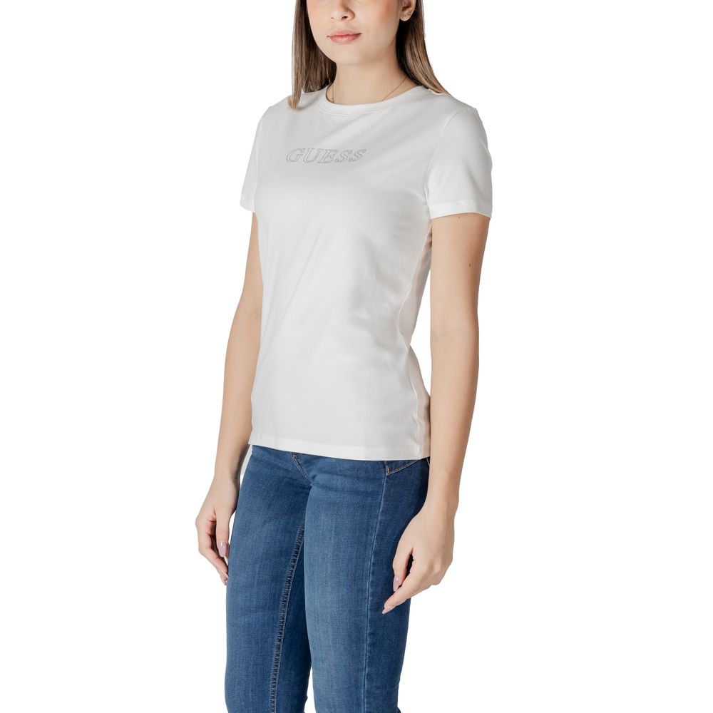 Guess Active White Cotton T-Shirt for Women