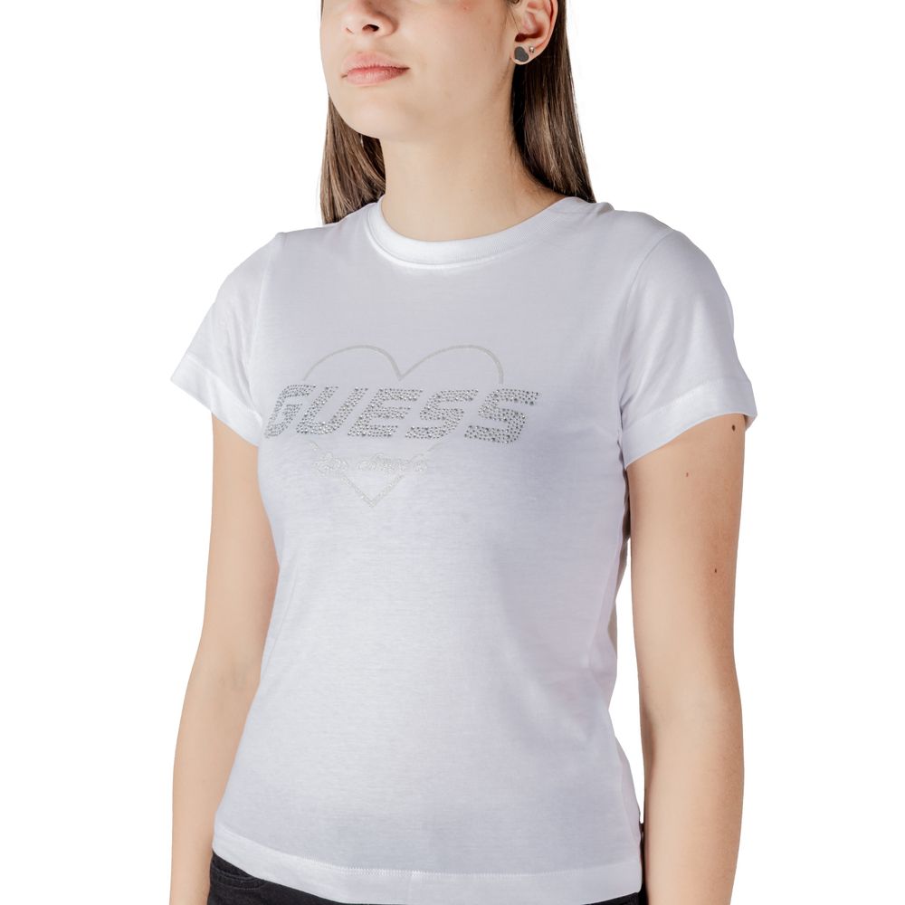 Guess Active White Cotton T-Shirt for Women