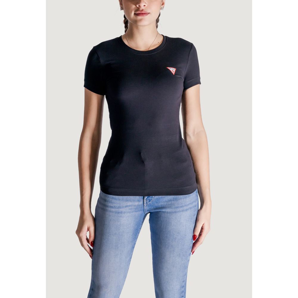 Guess Black Cotton T-Shirt for Women