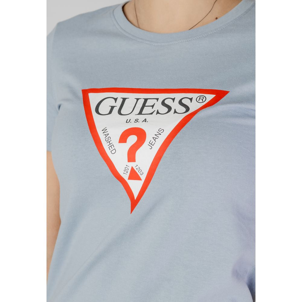 Guess Blue Cotton T-Shirt for Women
