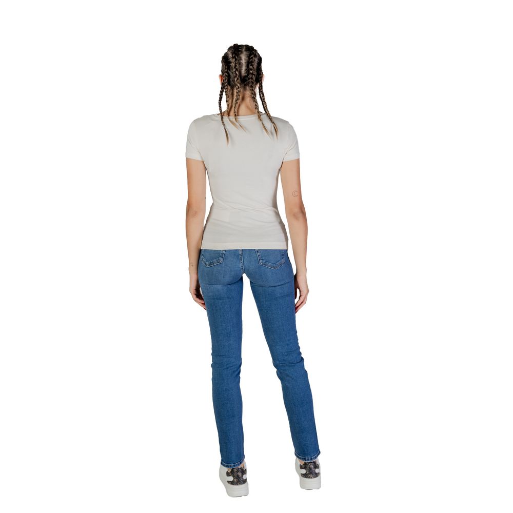 Guess Cream Cotton T-Shirt for Women