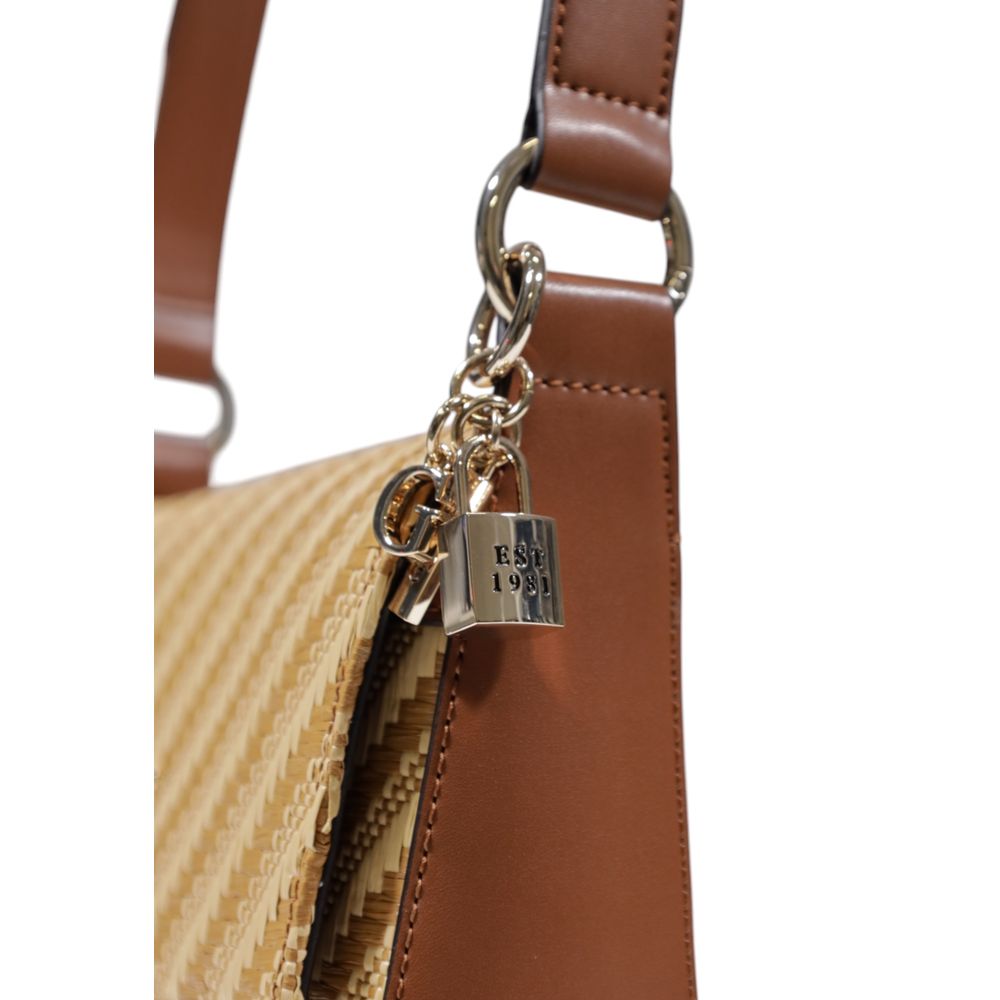 Guess Beige Polypropylene Handbag - EMELDA CROSSBODY HWWG92 10190