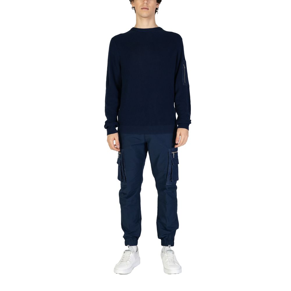 Antony Morato Blue Cotton Sportswear Sweater