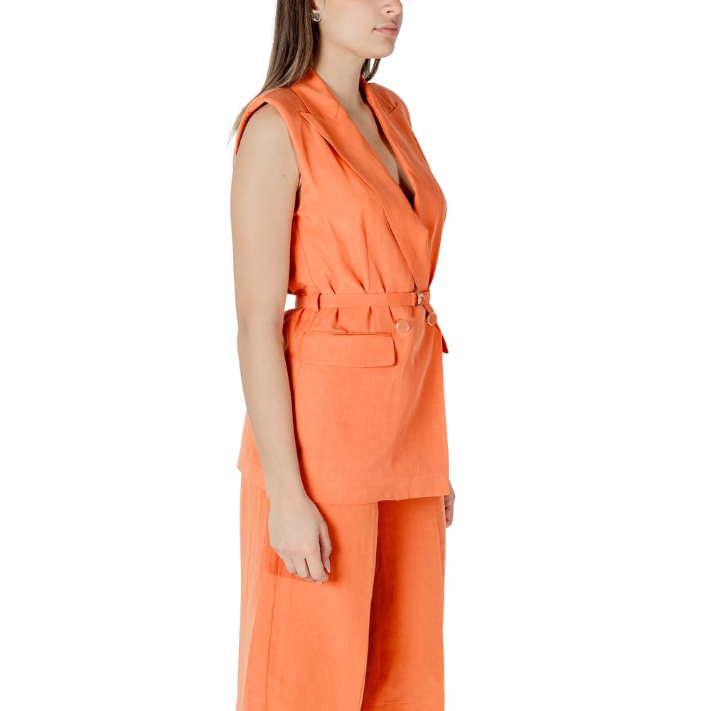 Liu Jo Orange Lyocell Waistcoat - Timeless Elegance Redefined