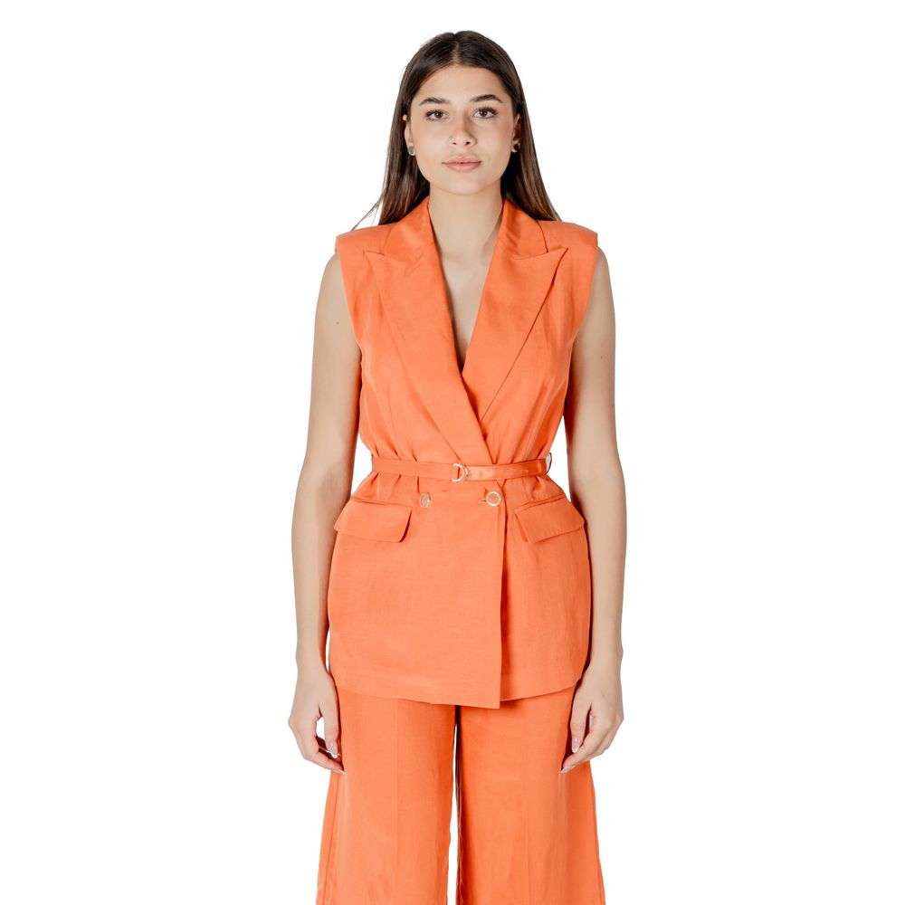 Liu Jo Orange Lyocell Waistcoat - Timeless Elegance Redefined