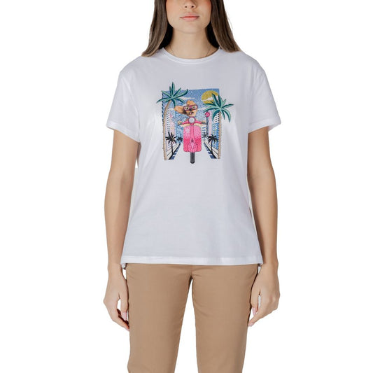Liu Jo White Cotton T-Shirt - Effortlessly Chic and Playful Style