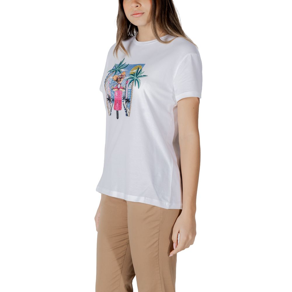 Liu Jo White Cotton T-Shirt - Effortlessly Chic and Playful Style