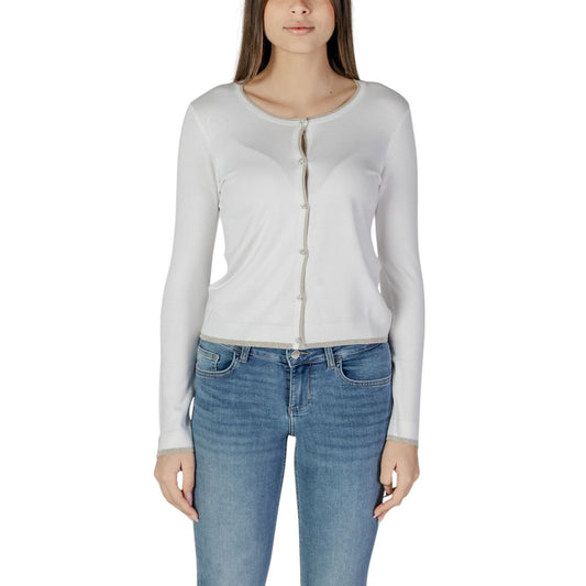 Liu Jo White Viscose Cardigan for Effortless Elegance