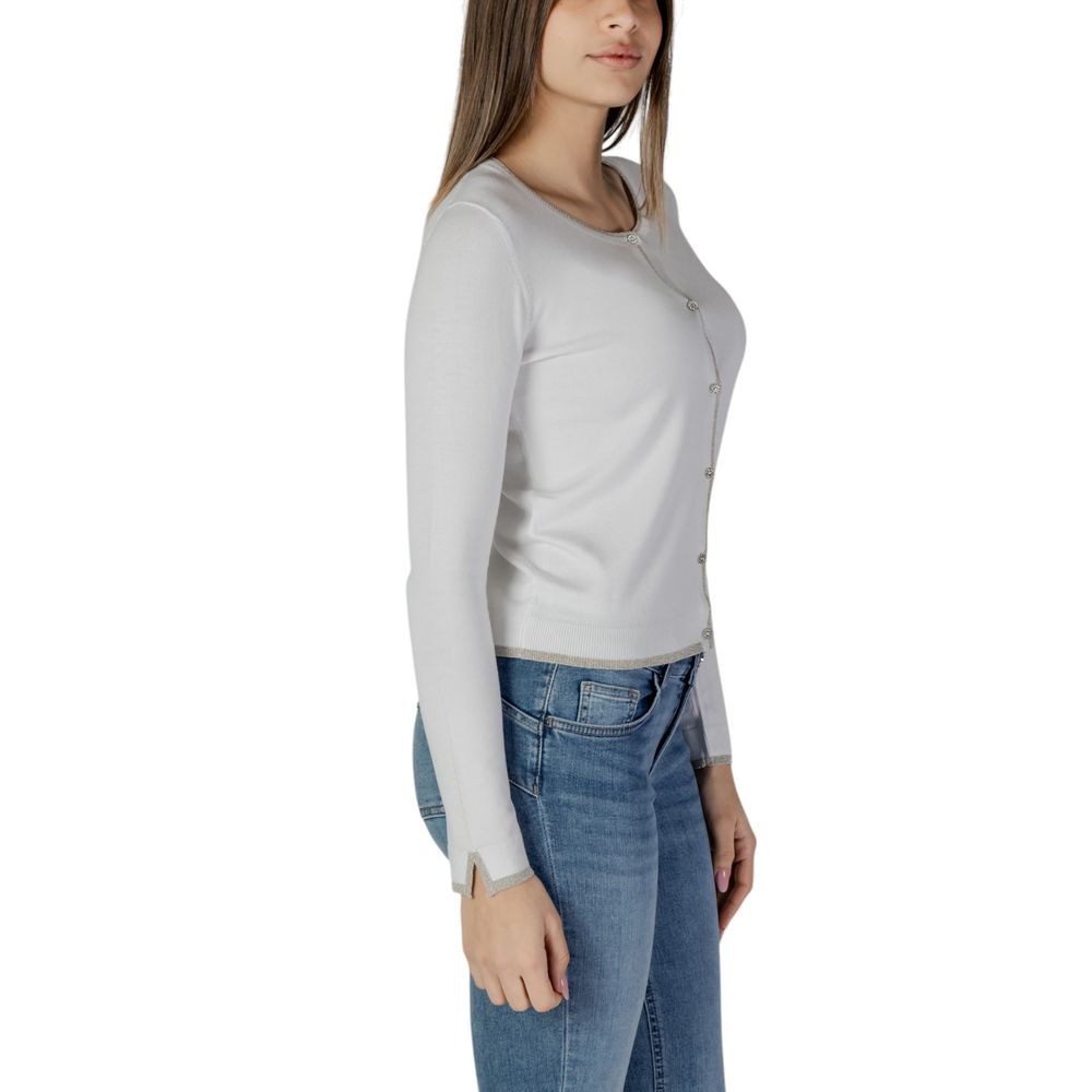 Liu Jo White Viscose Cardigan for Effortless Elegance