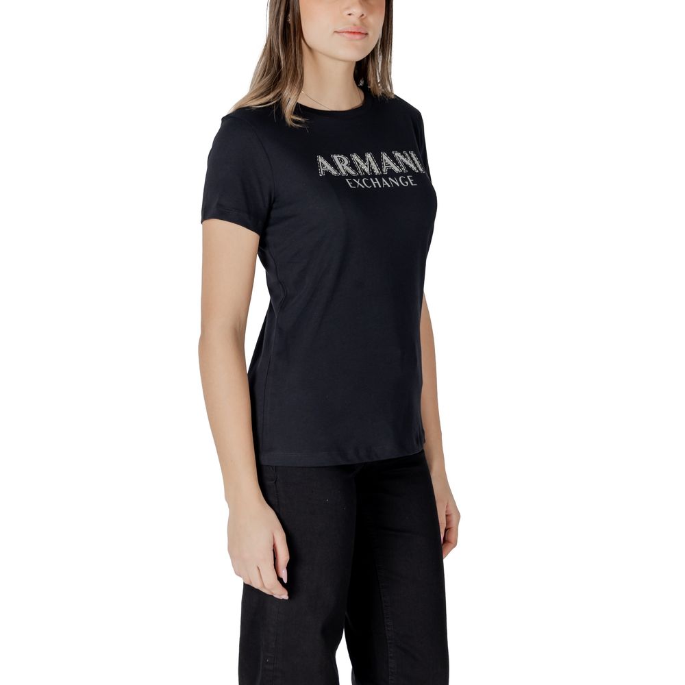 Armani Exchange Black Cotton T-Shirt for Women