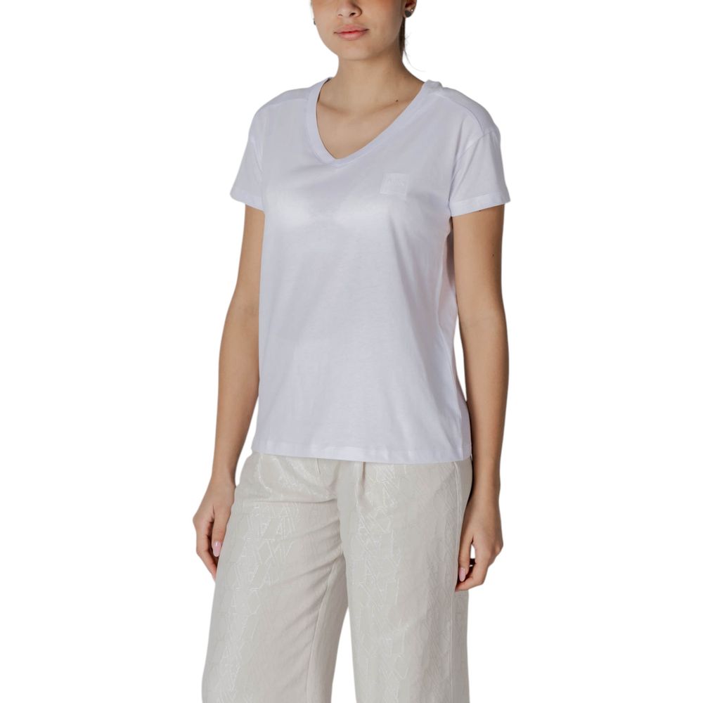 Armani Exchange Women's White Cotton T-Shirt