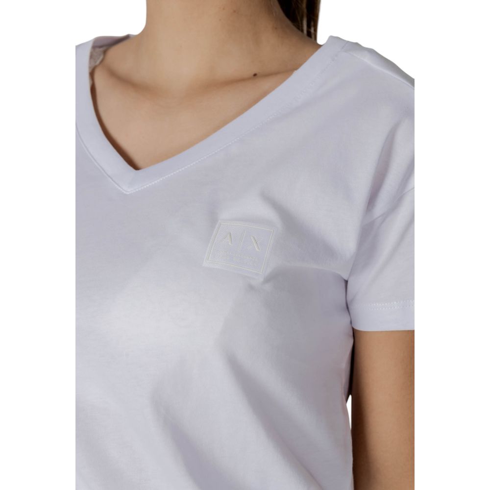 Armani Exchange Women's White Cotton T-Shirt