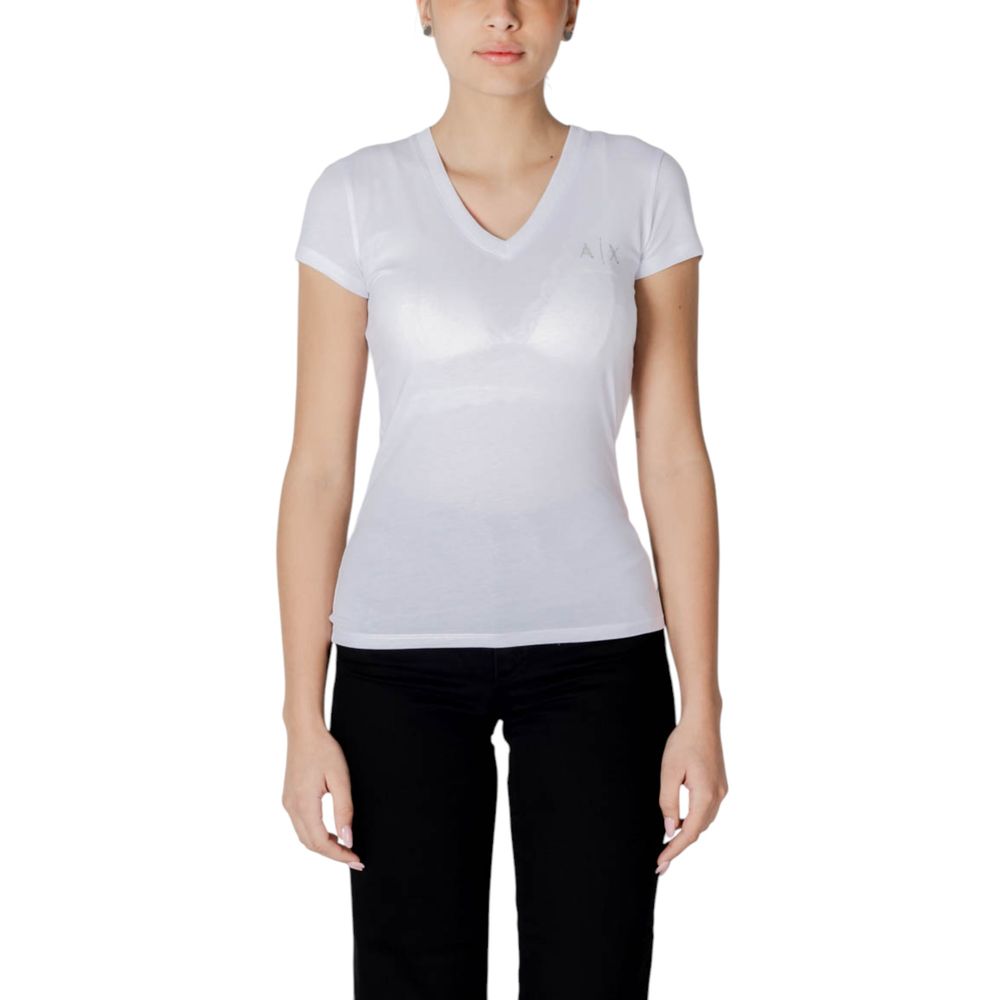 Armani Exchange Women's White Cotton T-Shirt