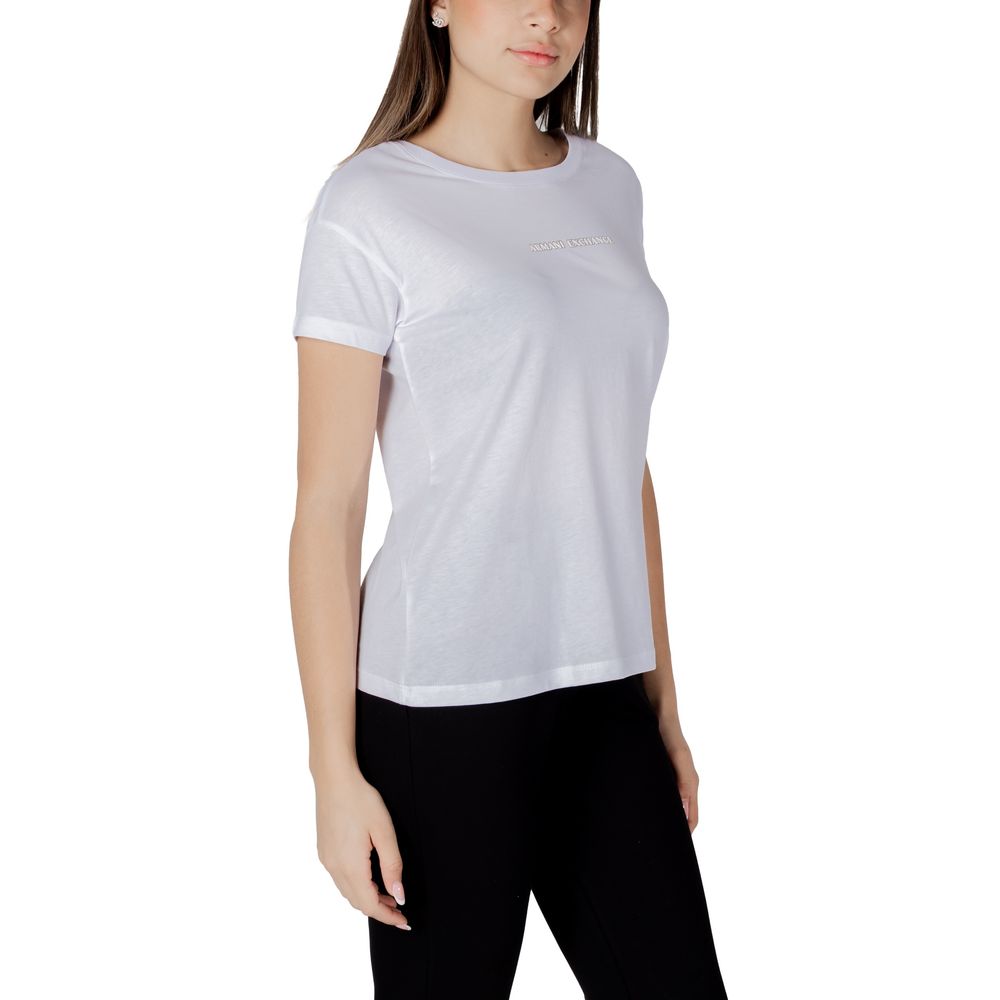 Armani Exchange White Cotton T-Shirt for Women