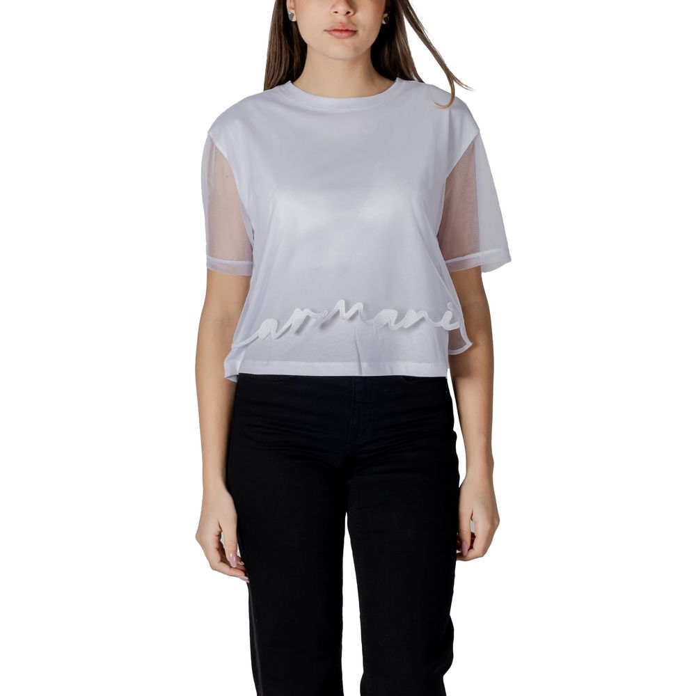 Armani Exchange White Cotton T-Shirt - Model XW000541 AF10359