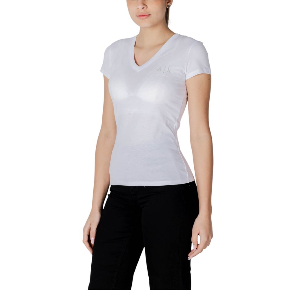 Armani Exchange Women's White Cotton T-Shirt