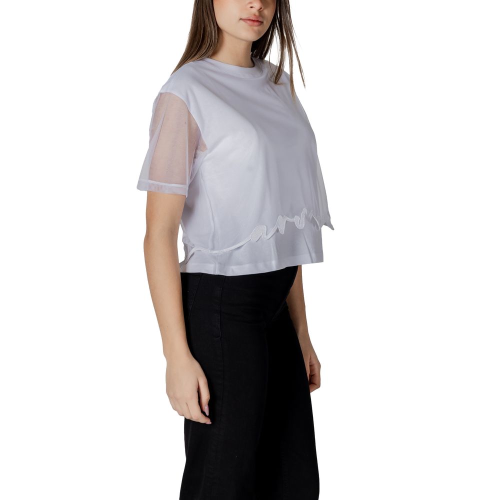 Armani Exchange White Cotton T-Shirt - Model XW000541 AF10359
