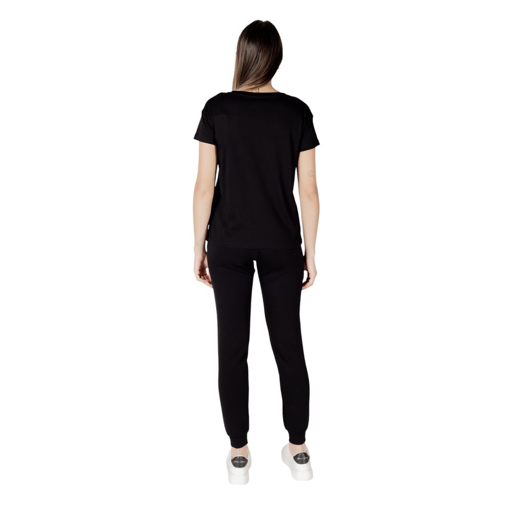 Armani Exchange Black Cotton T-Shirt for Women